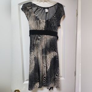 Elegant Black and White Patterned Dress